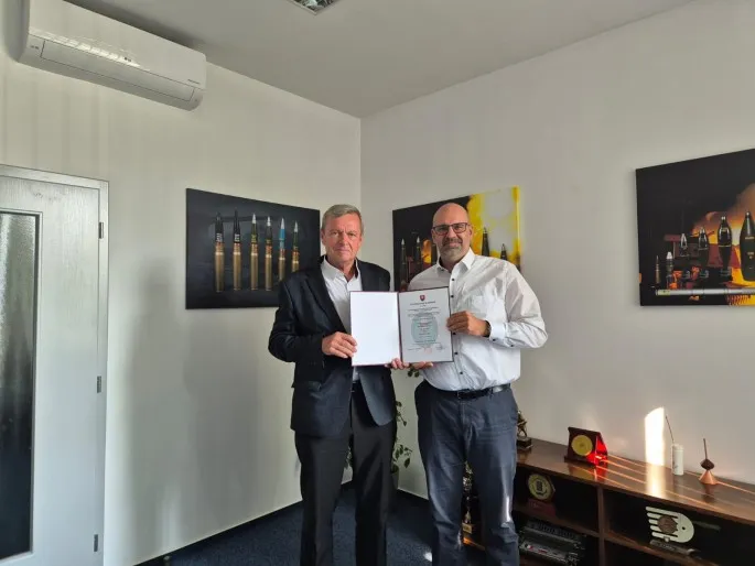 Odovzdávanie osvedčení o zhode spoločnosti ZVS IMPEX, akciová spoločnosť